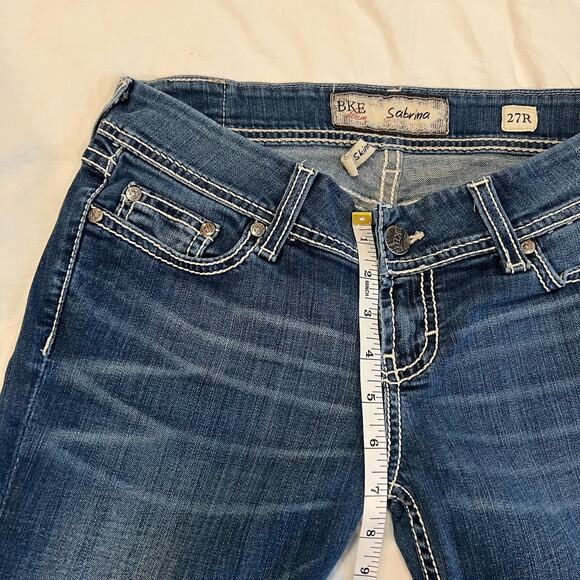 BKE Denim Sabrina Skinny Crystal Embellished Pockets Jean 27 x 31.5 - Picture 7 of 14